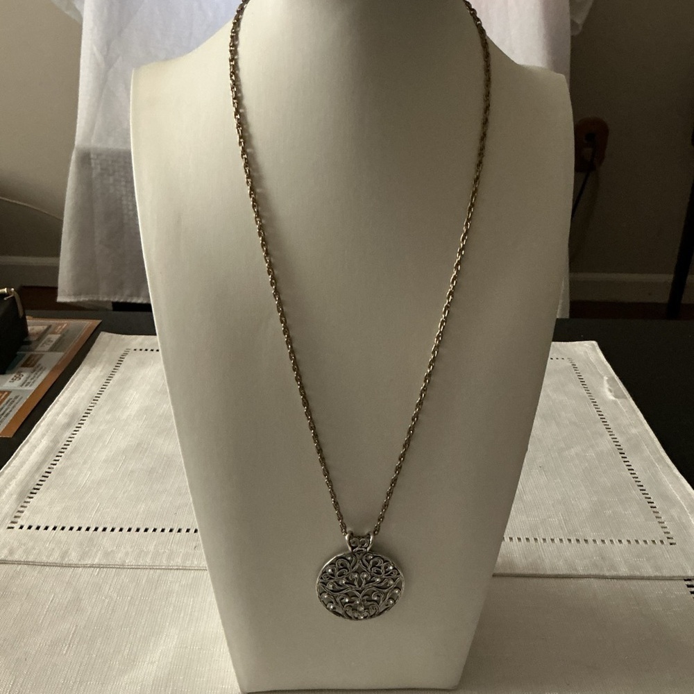 Antique Silver Victorian Revival Pendant Necklace